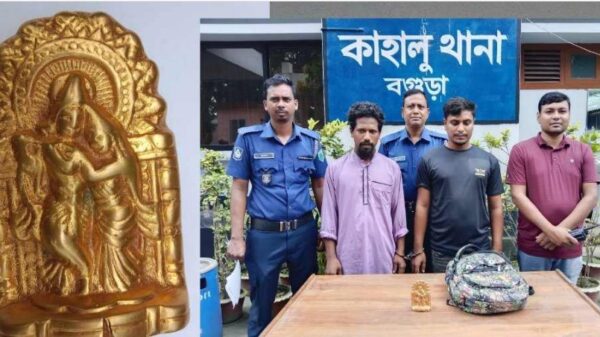 কাহালুতে নকল সোনার মূর্তি দিয়ে প্রতারণা, গ্রেফতার দুই