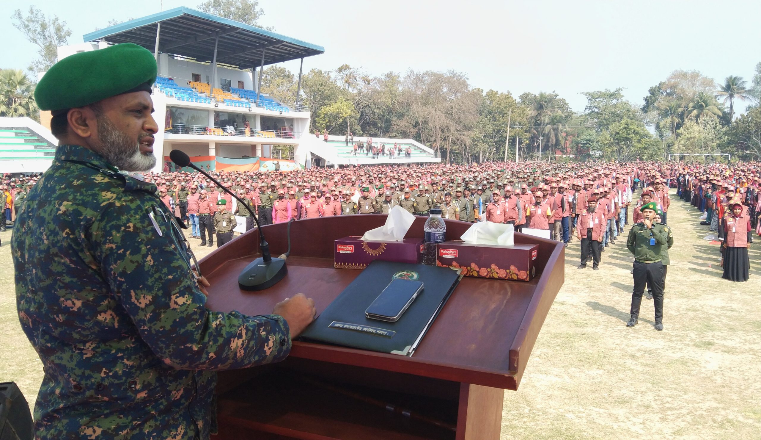 পাবনায় আনসার ও ভিডিপির নির্বাচনী প্রস্তুতিমূলক সমাবেশ