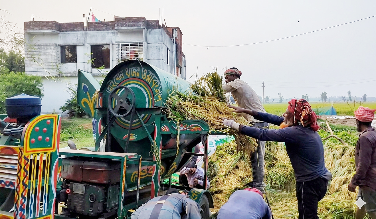 সরকারি ধান সংগ্রহে অ্যাপে আবেদন বোঝে না কৃষক, বৃষ্টি-ঝড়ের মধ্যেই চলছে ধান কাটা-মাড়াই