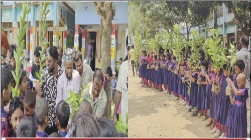 শেরপুরে ‘এসো গড়ি নতুন দেশ’-এর বৃক্ষরোপণ উদ্বোধন: রোপিত ৩৫০ চারা, লক্ষ্য ৫ হাজারের বেশি