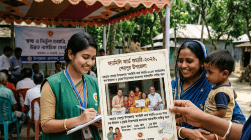 শেরপুরে ফ্যামিলি কার্ড শুমারি ১৮০০ প্রার্থীর লড়াই শেষে নির্বাচিত ১৮৩