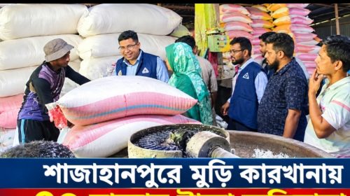 শাজাহানপুরে মুড়ি কারখানায় ৭০ হাজার টাকা জরিমানা, ১০০ কেজি শিল্প লবণ ধ্বংস